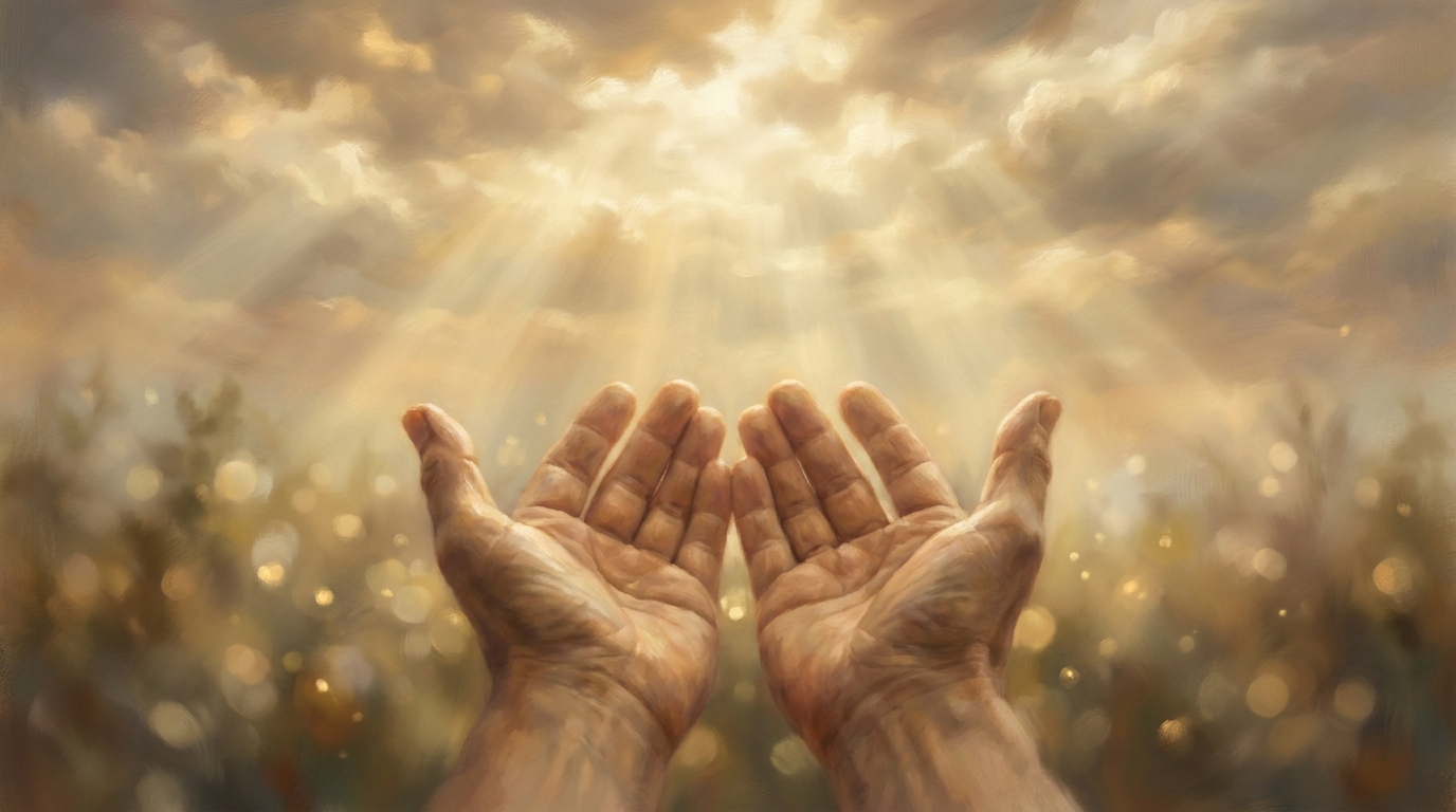 Hands lifted in surrender and faith, trusting God in the unseen